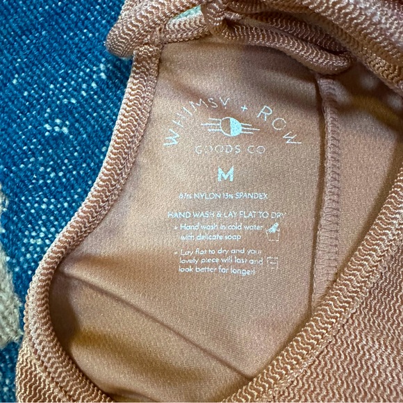 WHIMSY AND ROW ANNETTE ONE-PIECE SWIMSUIT metallic nude tie back - Picture 7 of 14